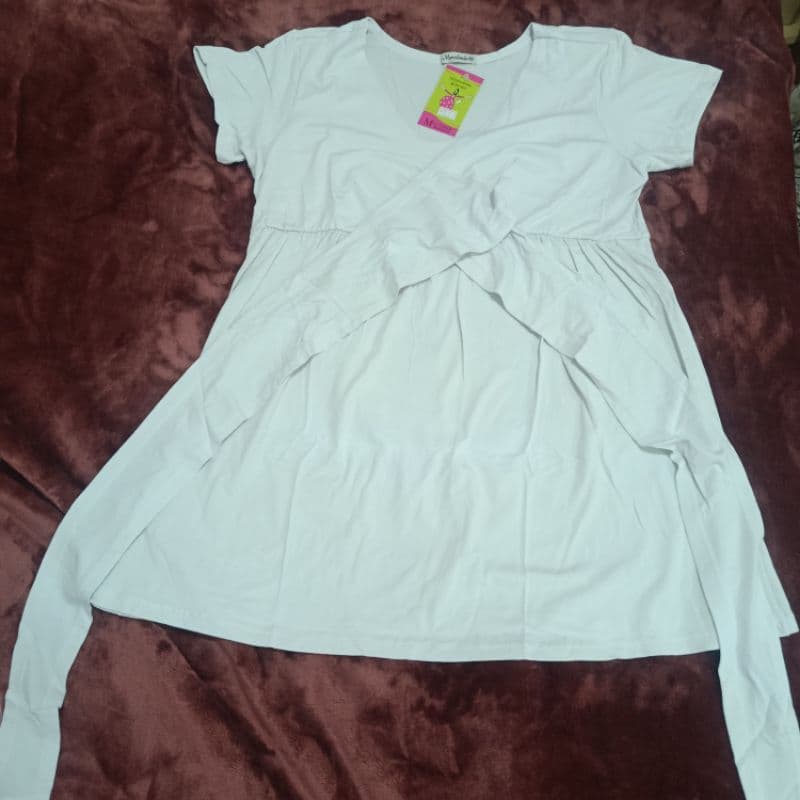 Vestido Gestante Nylon Branco GG