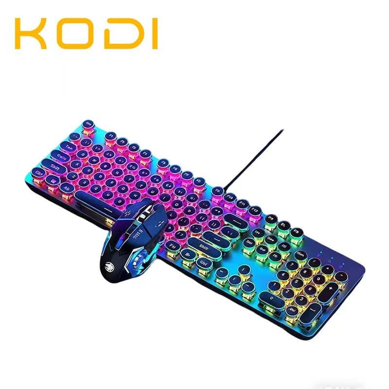 Teclado Mecânico Gamer Punk RGB - Mouse Gamer 3200DPI - Kit para Jogos e Setup-H7
