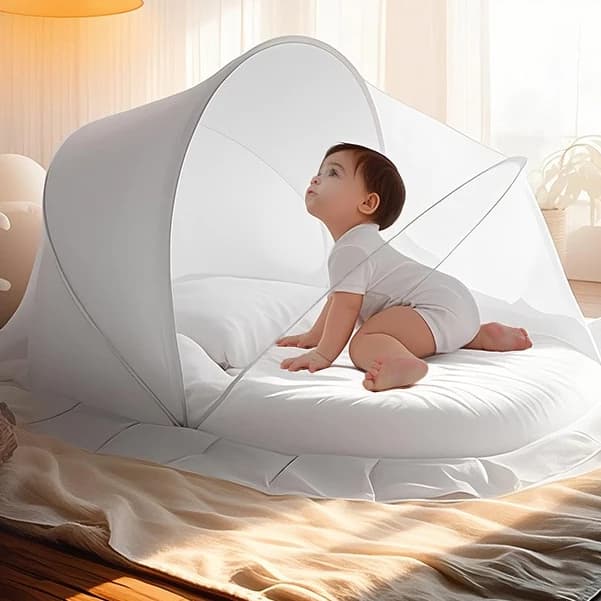 Berço Mosquiteiro Portátil Tenda Retrátil Cercadinho Para Bebê 125x65cm