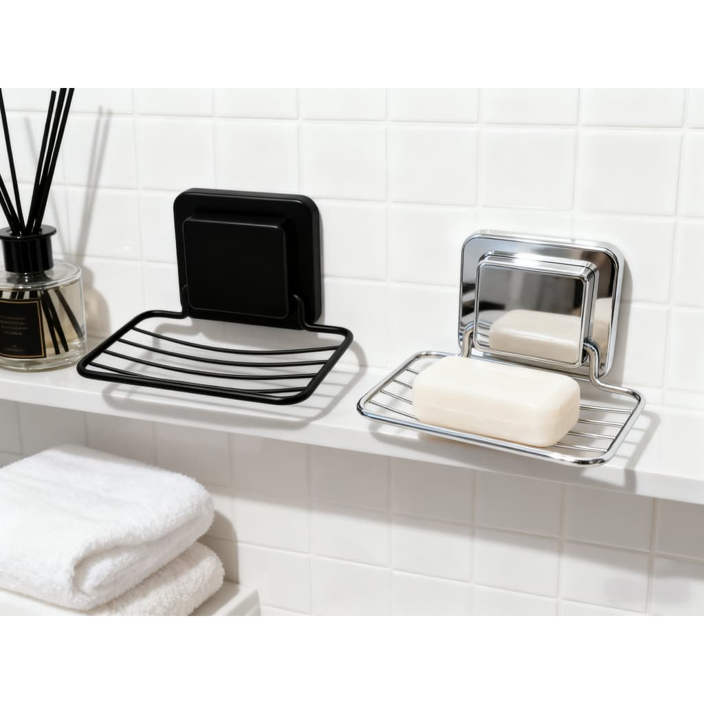 Suporte Saboneteira Aço Carbono | Adesivo Super Forte | Não Precisar Furar a Parede | Antiferrugem | Super Resistente