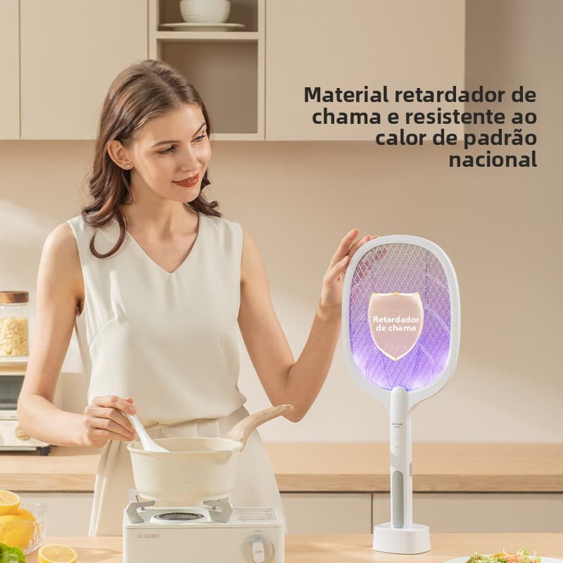 Raquete Elétrica Mata Mosquito Insetos Recarregável Bivolt Carregamento via USB