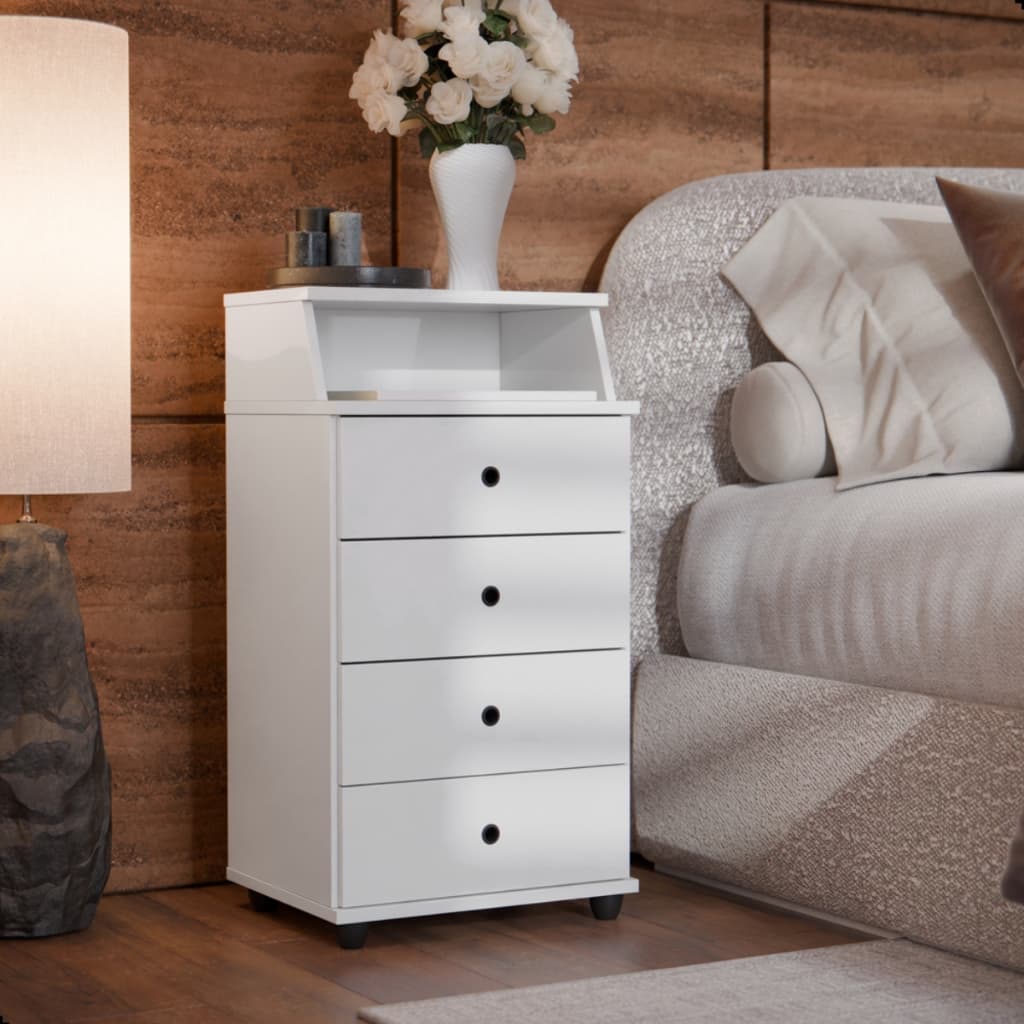 Mesa de Cabeceira 4 Gavetas Quarto Luxo II EJ moveis