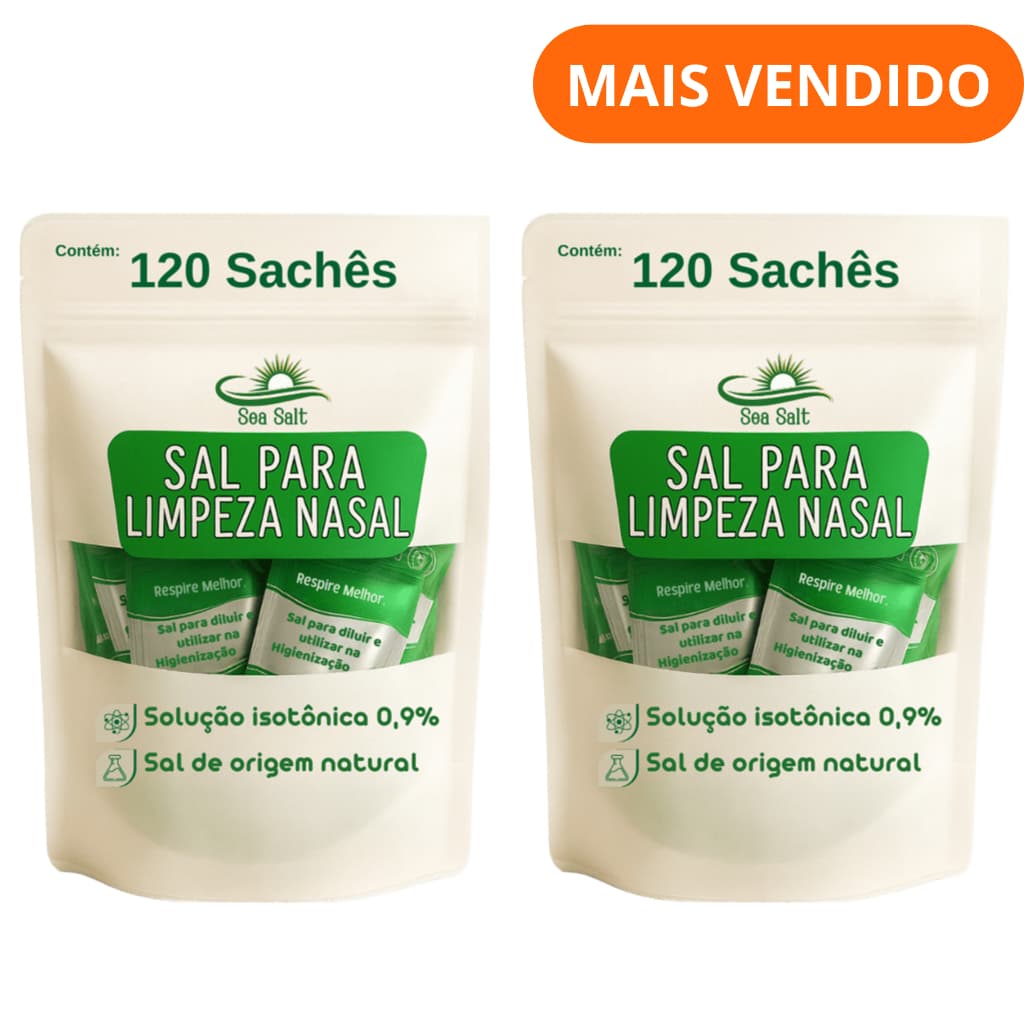 Soro Fisiológico Para Lavagem Nasal Kit Com 120 Sachês