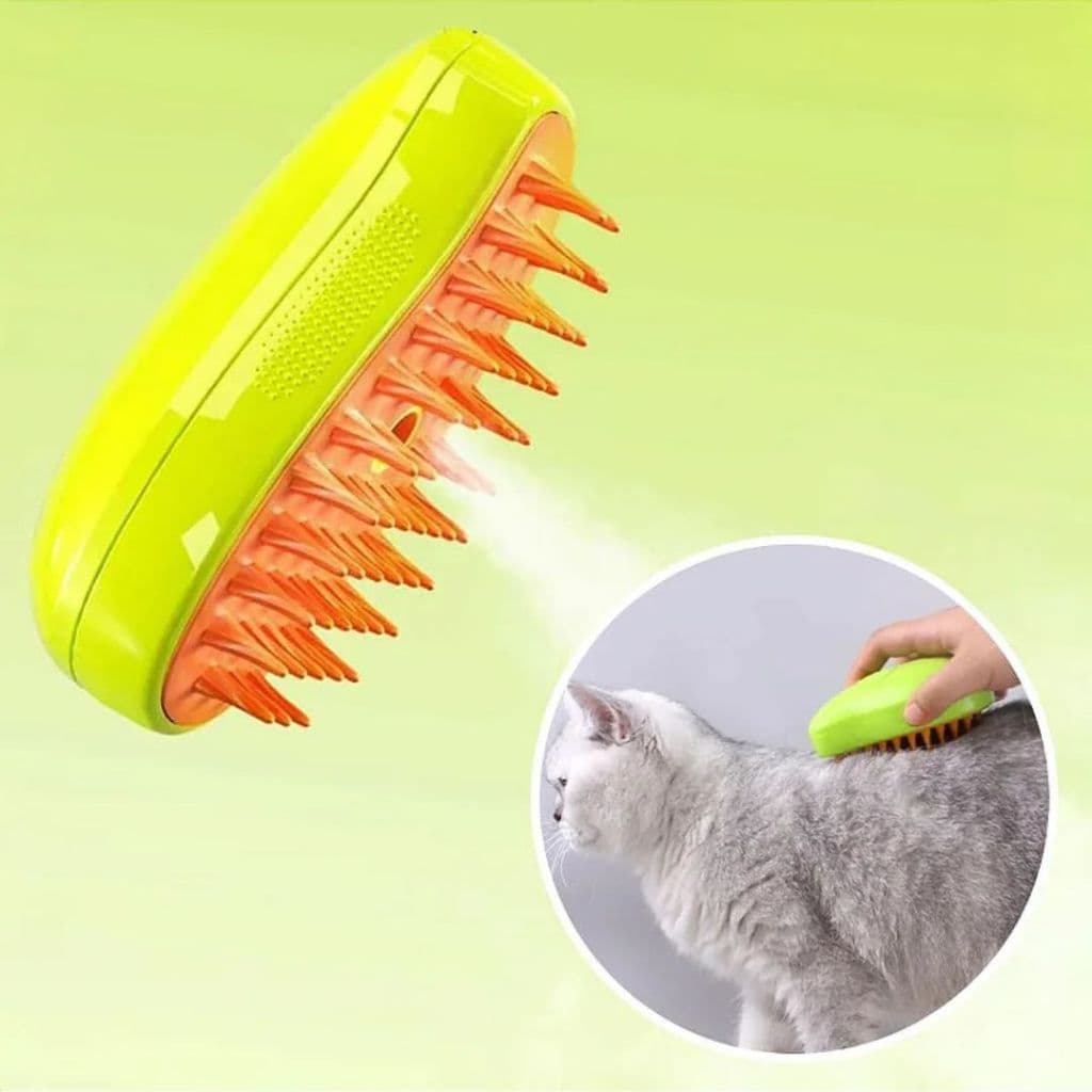Escova A Vapor Para Gatos Cães 3 Em 1 Escovas Elétricas De Pêlos Pentes De Massagem Animais Estimação Remoção