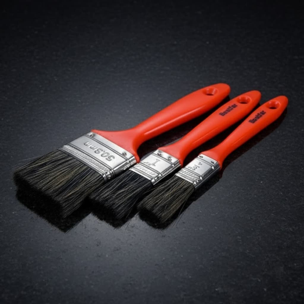 Kit de 3 Pincéis Trincha Profissional 19mm 25mm 50mm para Parede e Madeira Pintura Precisa Bestfer