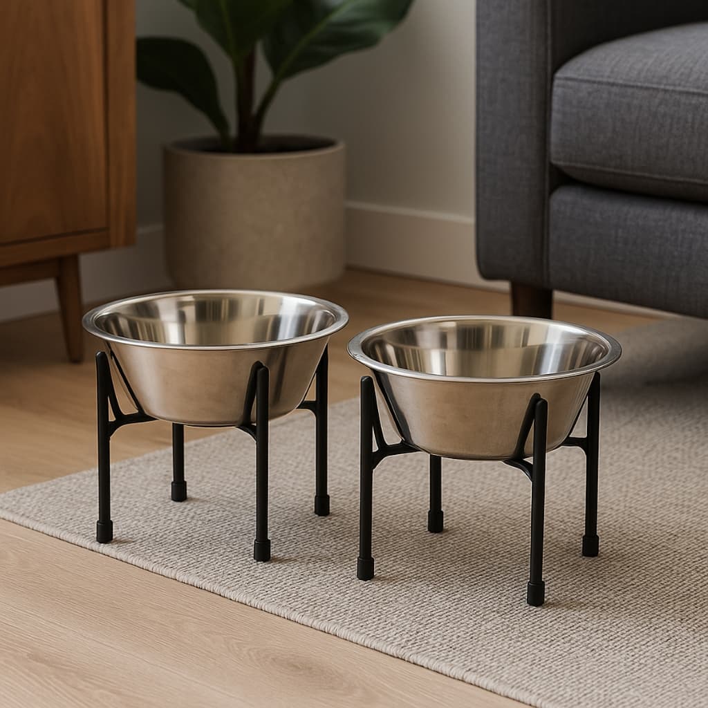 Comedouro e Bebedouro Elevado Pet Cachorro Tigela Inox Antiderrapante