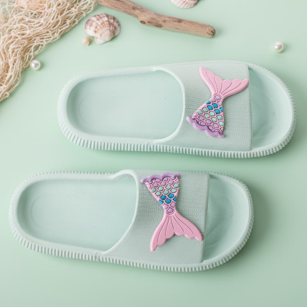 Chinelo Nuvem Slide Infantil Sereia Menina Leve e Confortável Ideal para Praia e Passeios