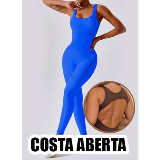 Macacão Longo de Academia e Yoga Costa Aberta