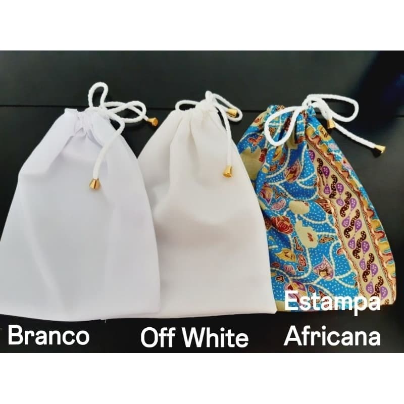 Saco porta guias fio de conta branco e colorido Cambone Orixá | Umbanda Candomblé | Beth Chiclete