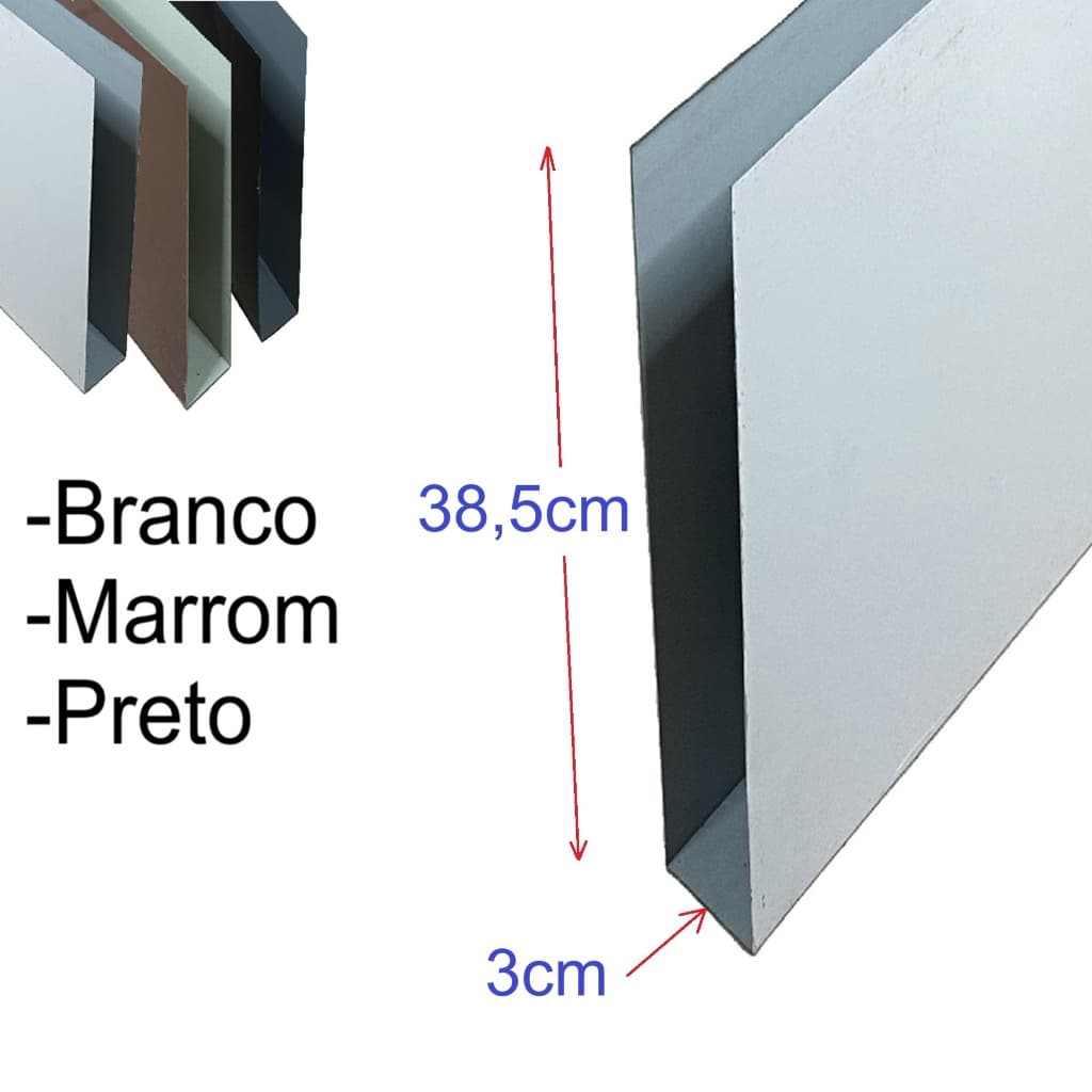 Salva Porta 3cm x 38,5cm Altura Fabricado em Aço Galvalume Pintura Eletrostática Tapa Frestas
