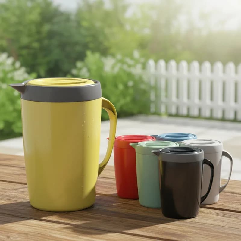 Jarra Térmica c/ tampa e isolamento termico p/ Suco Tereré chá água dedel 2,0 litros Caribe c/ alça.