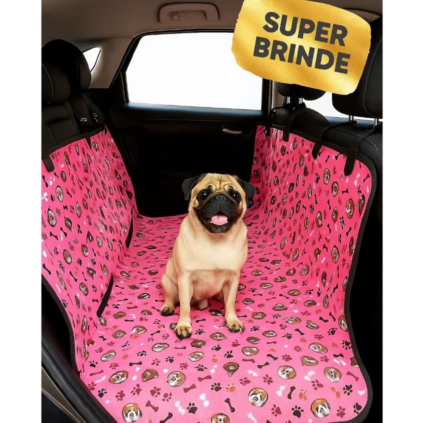 Capa Protetora Banco Traseiro Impermeável Pet com Viseira + Cinto de Segurança Pet