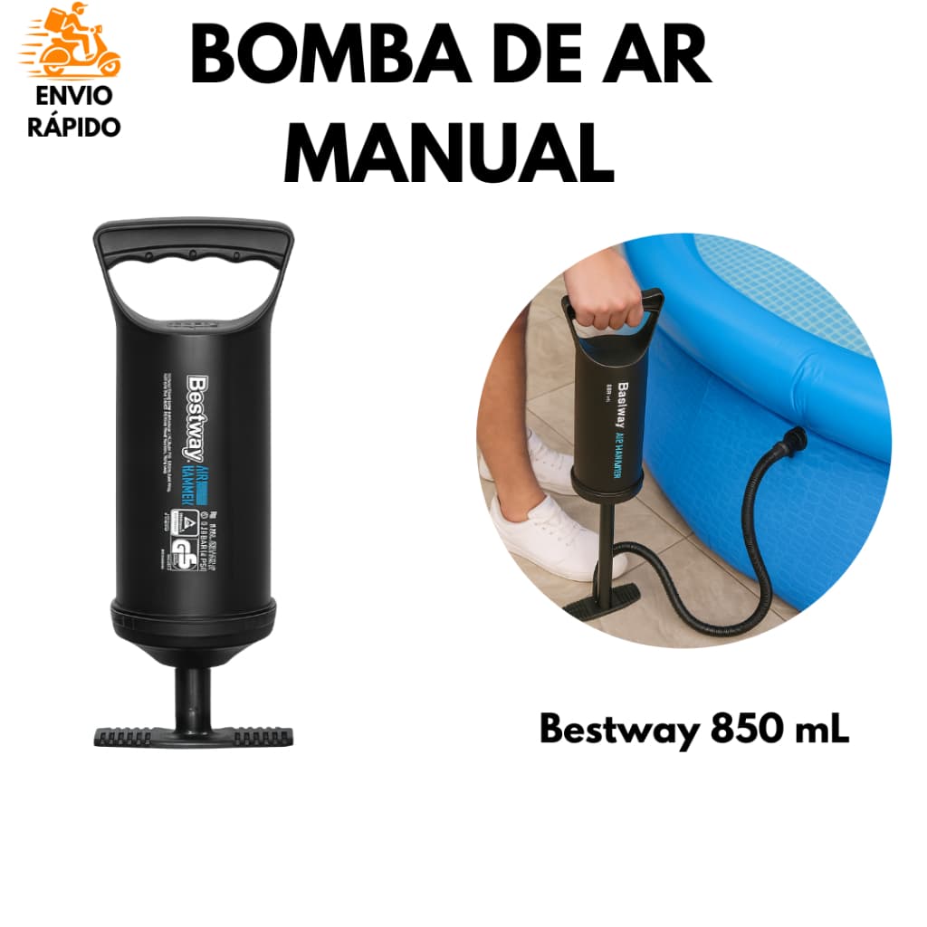 Bomba de Ar Manual Bestway 850 mL Infle Piscinas, Colchões e Infláveis Rápido e Fácil