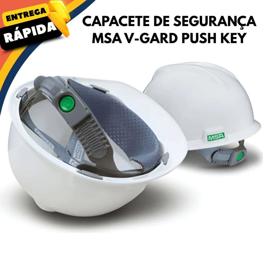 Capacete De Segurança Msa V-Gard Aba Frontal Construção Industria Trabalho em Altura EPI Segurança