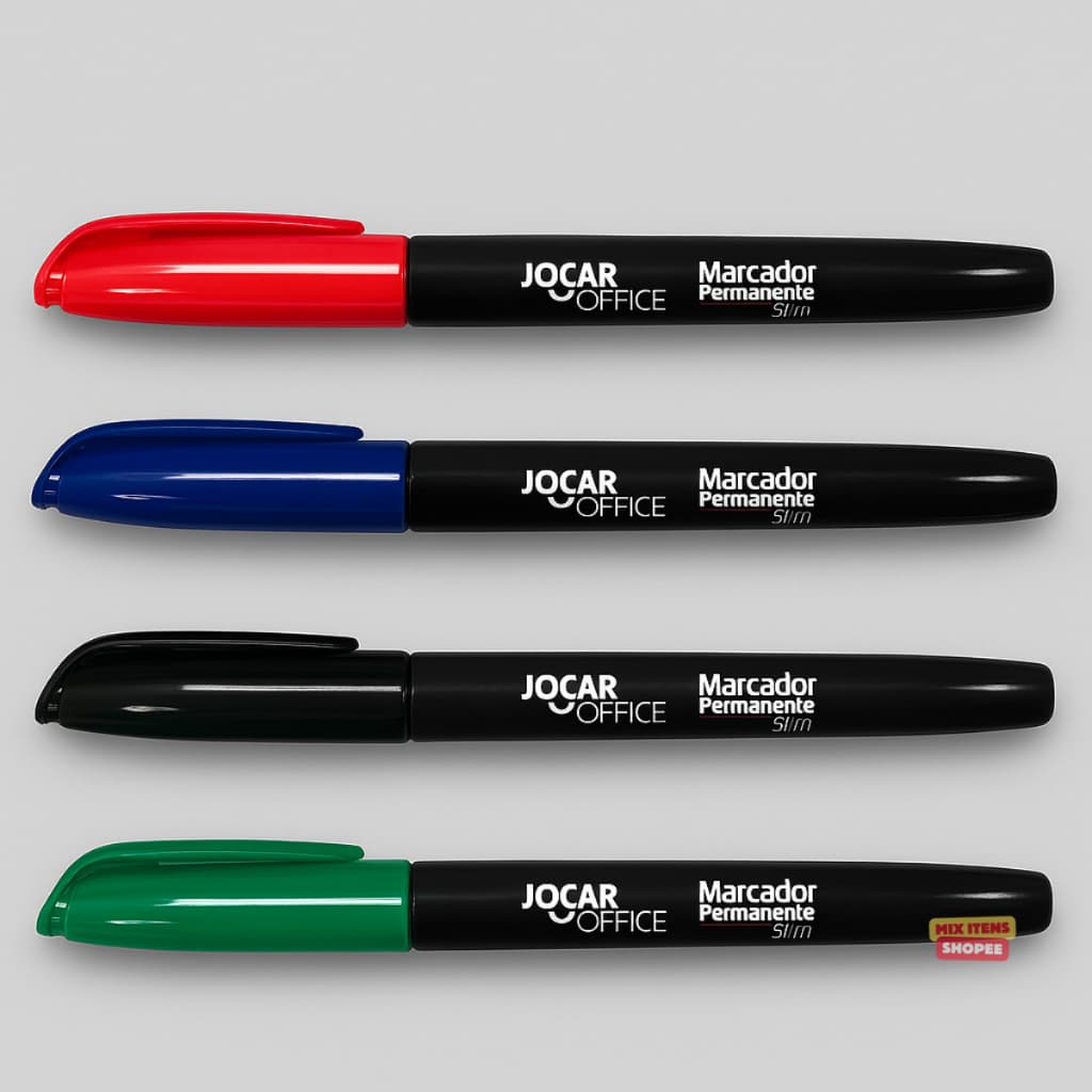 kit 4 Caneta Marcador Permanente Slim Pincel Atomico Jocar Futuro