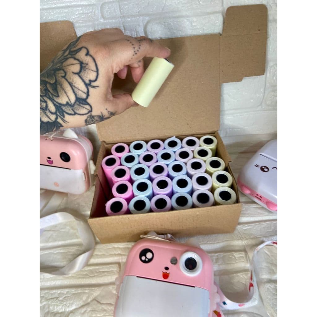 Kit 30 Rolos COLORIDO Papel Câmera Instantânea Mini Impressora Portátil Térmica  Maquina Fotográfica Que Imprime