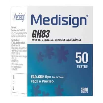50 Fitas de Glicose Medisign GH83 Tiras de Glicemia