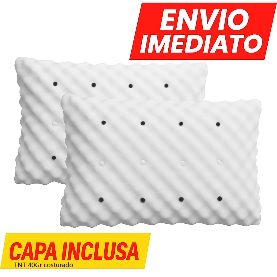 Kit 2 Travesseiro ORTOPÉDICO magnético espuma casca de ovo alivio da dor