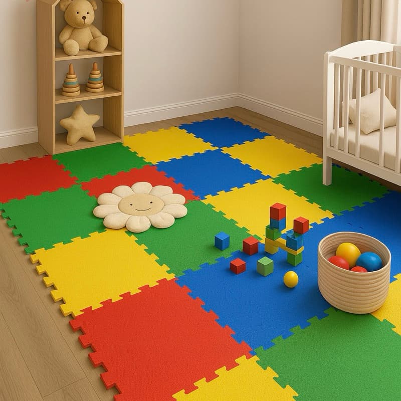 Kit 6 Placas Tatame Tapete Eva Emborrachado Linha Premium 50x50 10mm Escolha a Cor