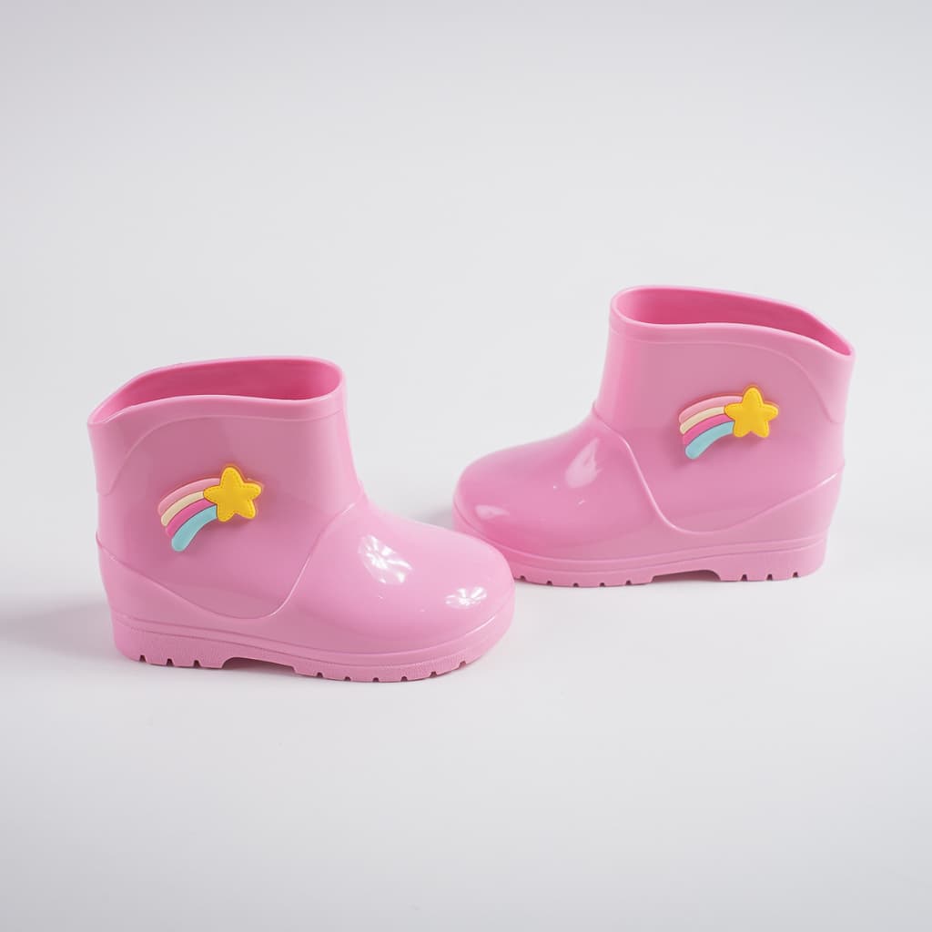 Bota Galocha Baby Infantil Menina Estrela Cadente Leve Impermeável Antiderrapante
