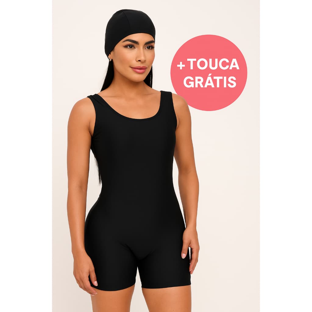 Maiô Macaquinho Natação e Hidroginástica + Touca Grátis Suplex Premium  | Envio Rápido Atacado