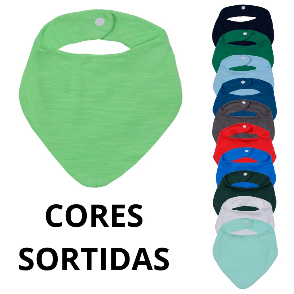 Kit Babadores Bandana Cores Sortidas Menino Menina