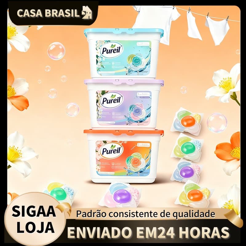 Cápsulas de detergente para roupa Pueril 5 em 1 30 cápsulas