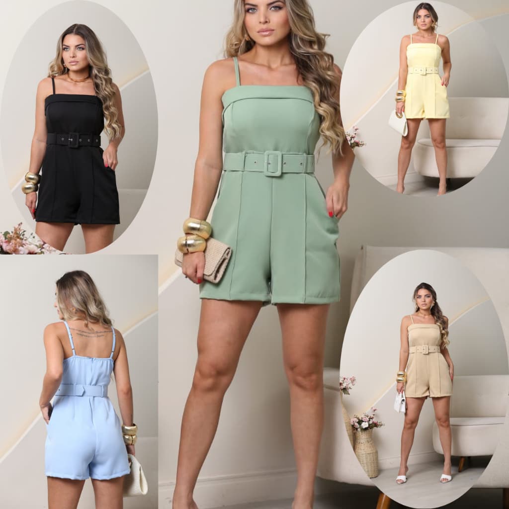 MACAQUINHO FEMININO TOMARA QUE CAIA COM CINTO FORRADO ZIPER NAS COSTAS, ALÇA REGULAVEL