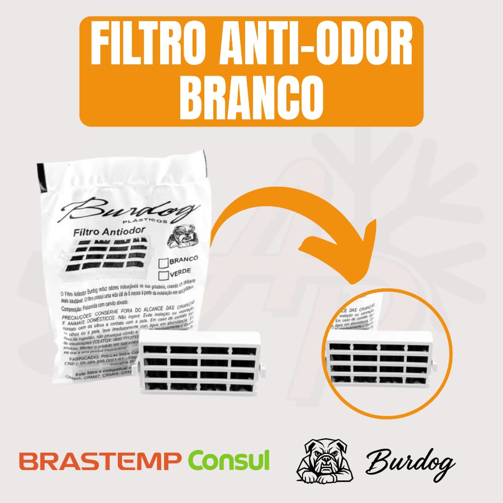 Kit 1 2 3 ou 5 Filtro Antiodor Bem Estar Para Geladeira Consul Crm45 Crm55 Crm56
