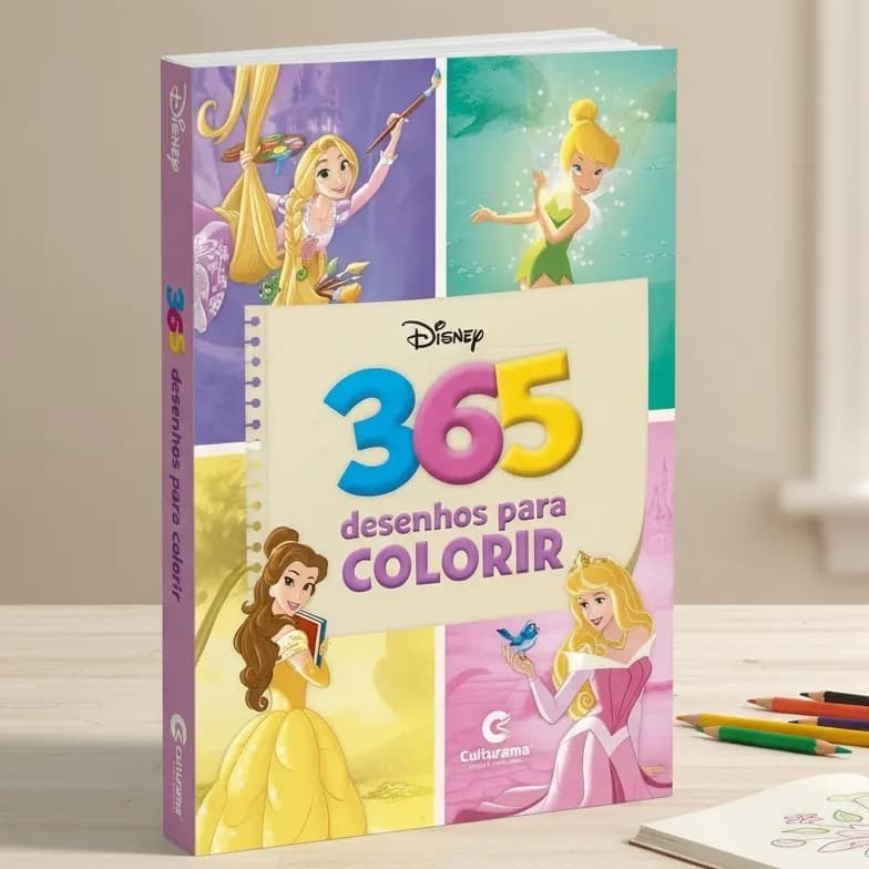 Livro Para Colorir Infantil 365 Desenhos Princesas Disney Pintar Culturama
