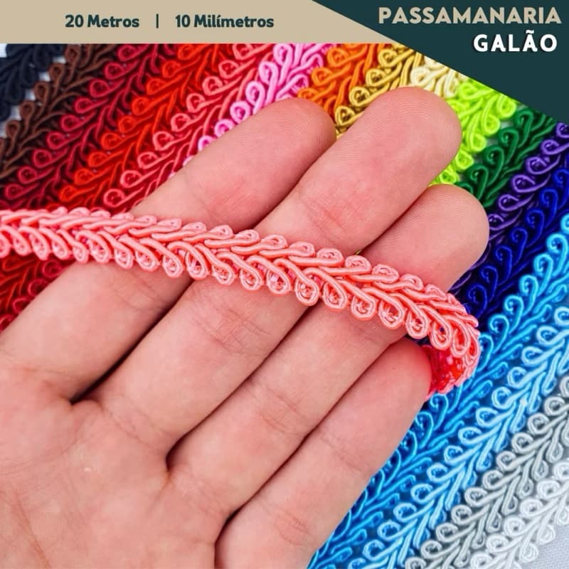 Passamanaria - Fita Galão 10mm Rolo com 20Metros