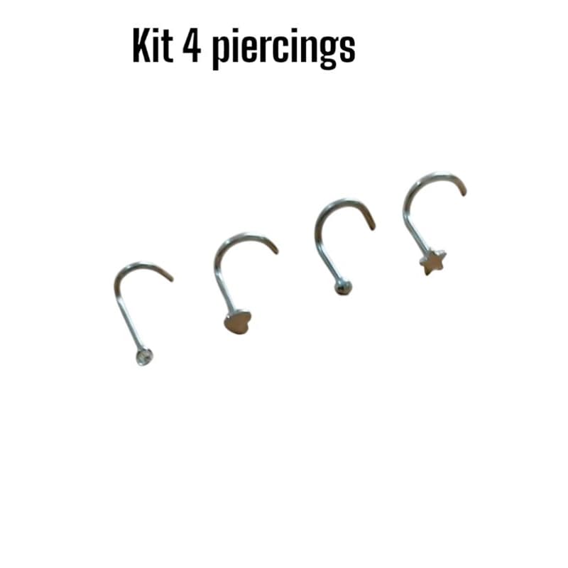 kit 4 piercings nariz