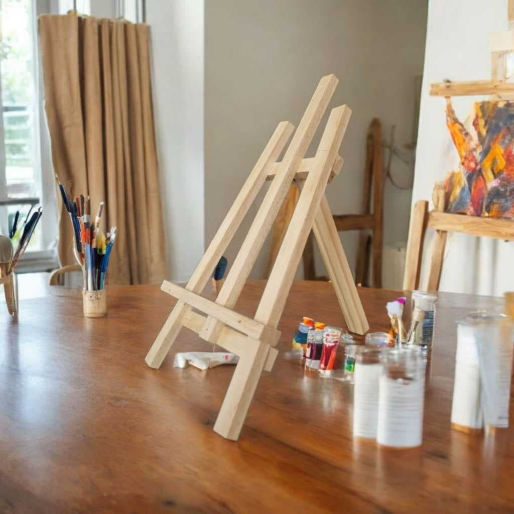 Cavalete Mini de Madeira Pinus 16x30 Suporte para Quadros, Telas e Decoração