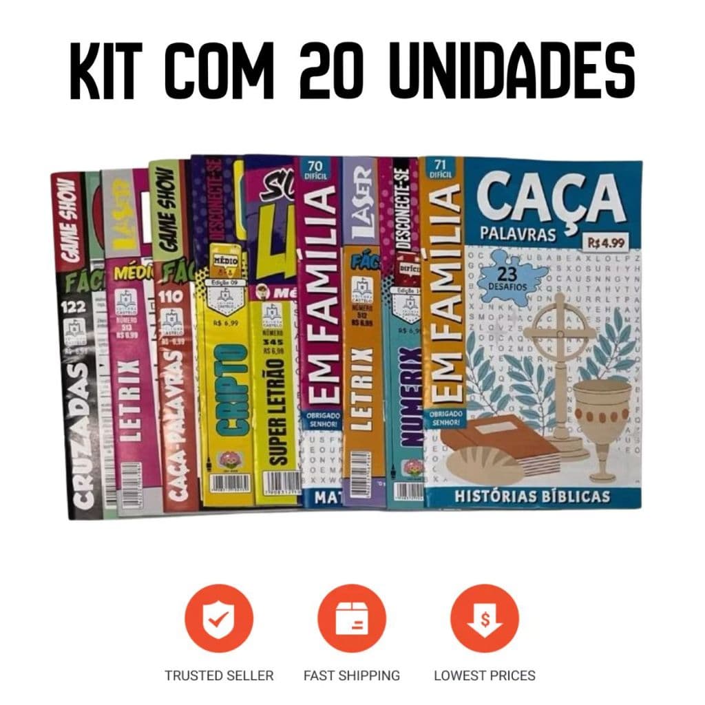 KIT 20 CAÇA- PALAVRAS SEM REPETIÇÃO