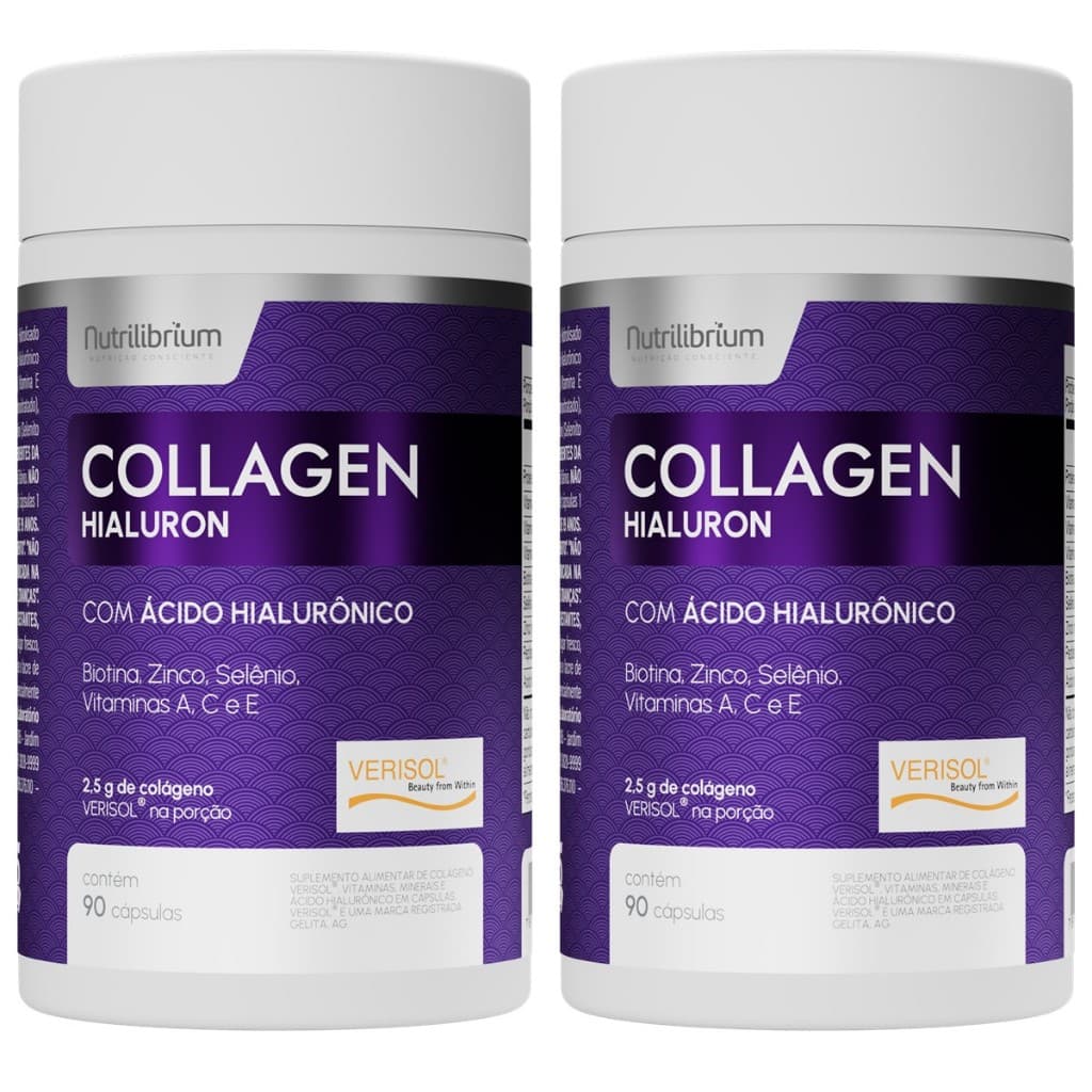 Kit 2x Colágeno Verisol Com Ácido Hialurônico 180 Cápsulas Nutrilibrium