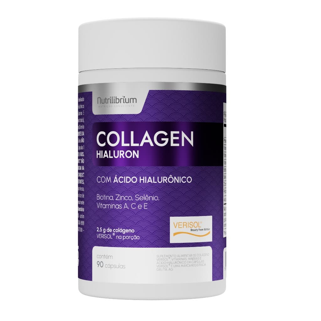 Colágeno Verisol Ácido Hialurônico Biotina Vitamina C 90 Caps Nutrilibrium