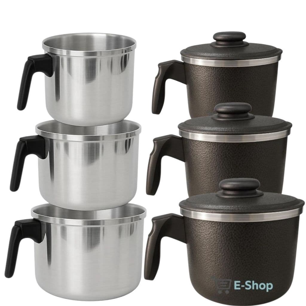 Jogo de Canecão Fervedor Conjunto de Leiteira e Unidade de Caneco de Café e Chá  em Alumínio Resisten Craqueado e Polido
