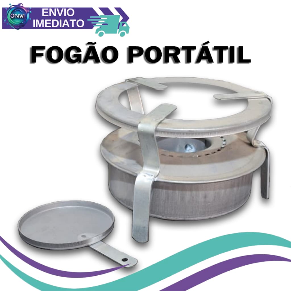 Fogão Fogareiro Portátil 1 Boca Espiriteira à Álcool com Abafador Camping Pesca