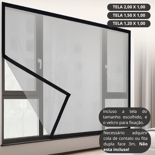 Tela Mosquiteira de Velcro - Fácil Instalação