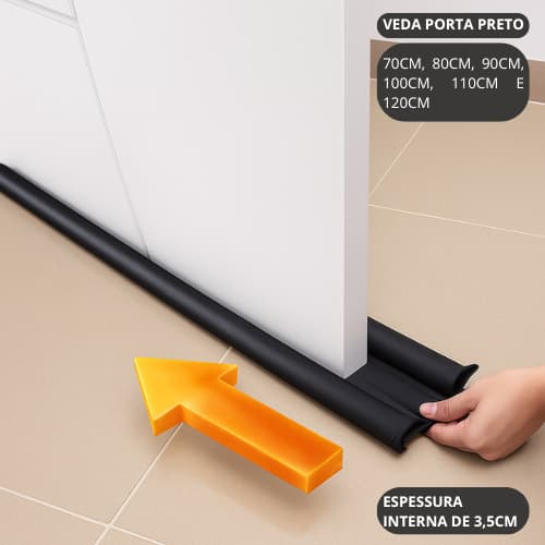Veda Porta Duplo - Sem Costura e Impermeável - Preto