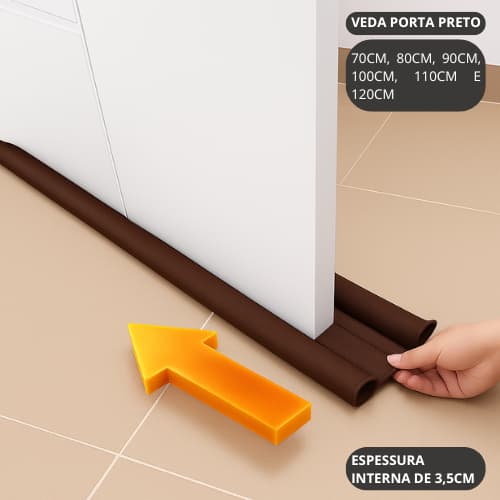 Veda Porta Duplo - Sem Costura e Impermeável - Marrom