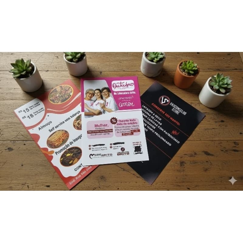 100 a 400 Panfletos Flyer Personalizados 10x14 Só Frente 75gr a 170gr