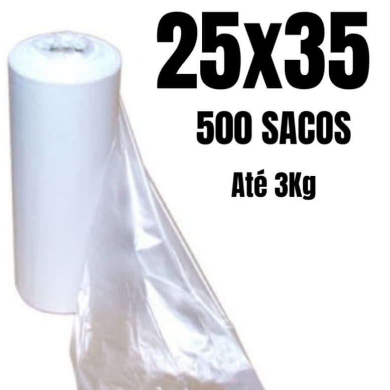 Bobina Picotada Saco Plástico de Freezer 25x35 c/500 Unidades 3Kg