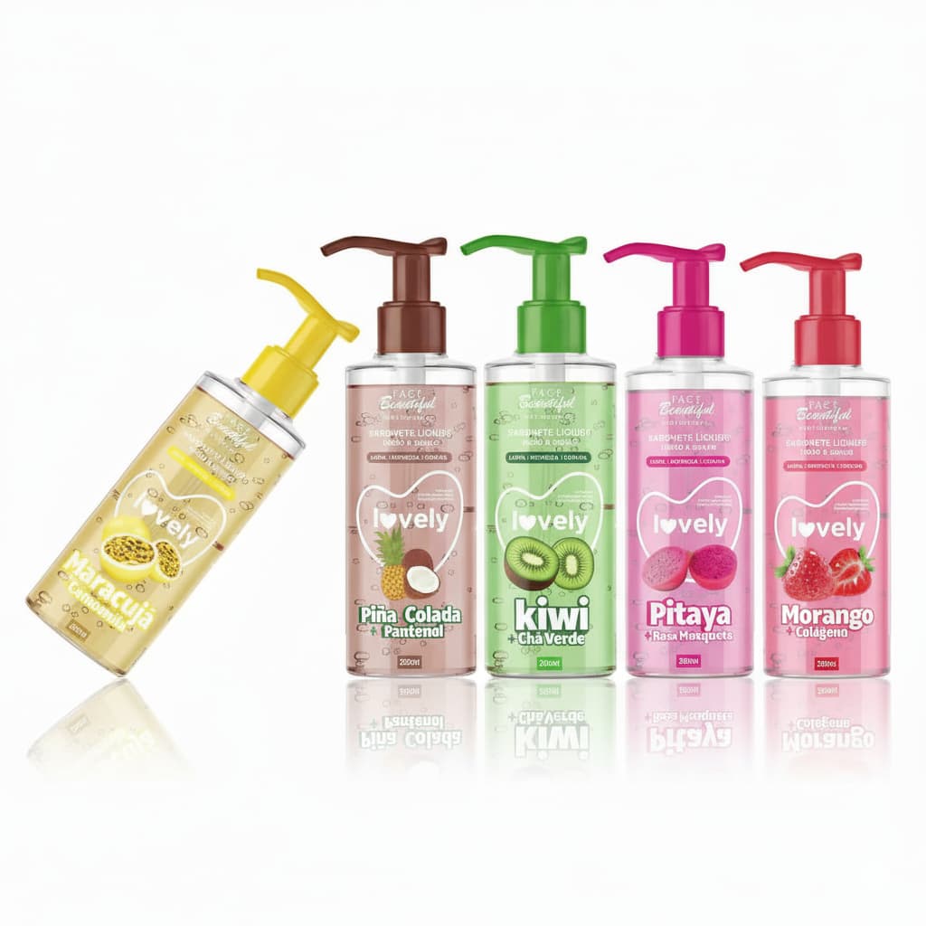 Sabonete Líquido Rosto e Corpo perfume de Fruta 200ml Lovely Face Beautiful