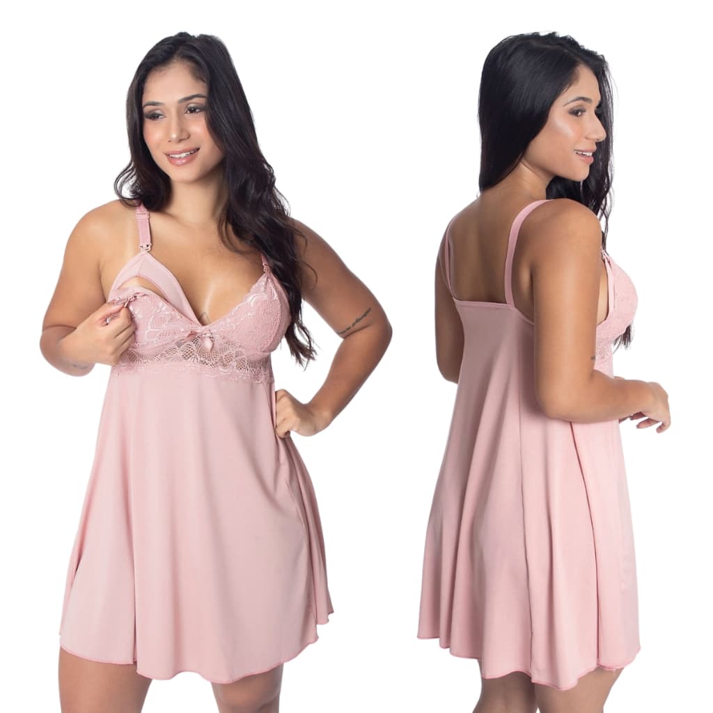 Camisola Amamentação gestante pós parto saída de maternidade abre fácil