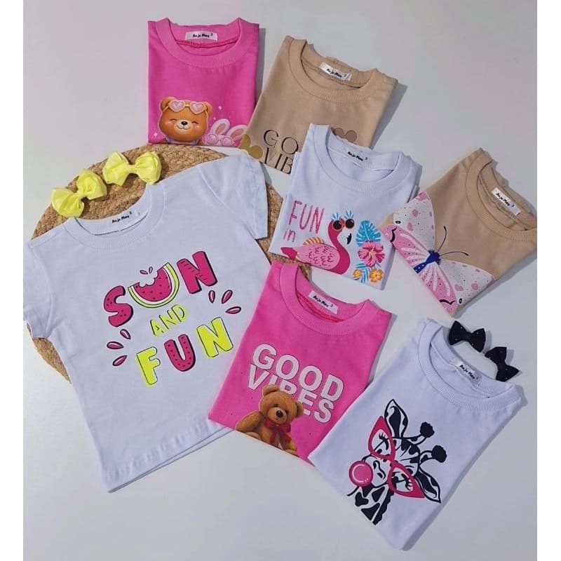 Camiseta de MENINA Infantil 100% ALGODÃO Do 1 ao 10 Várias Estampas em DTF Premium