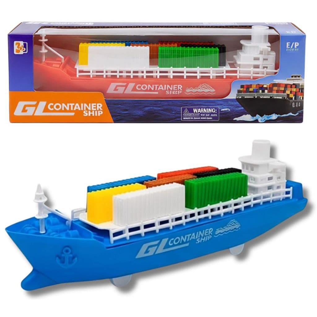Miniatura Navio Barco Cargueiro Porta Container Fricção