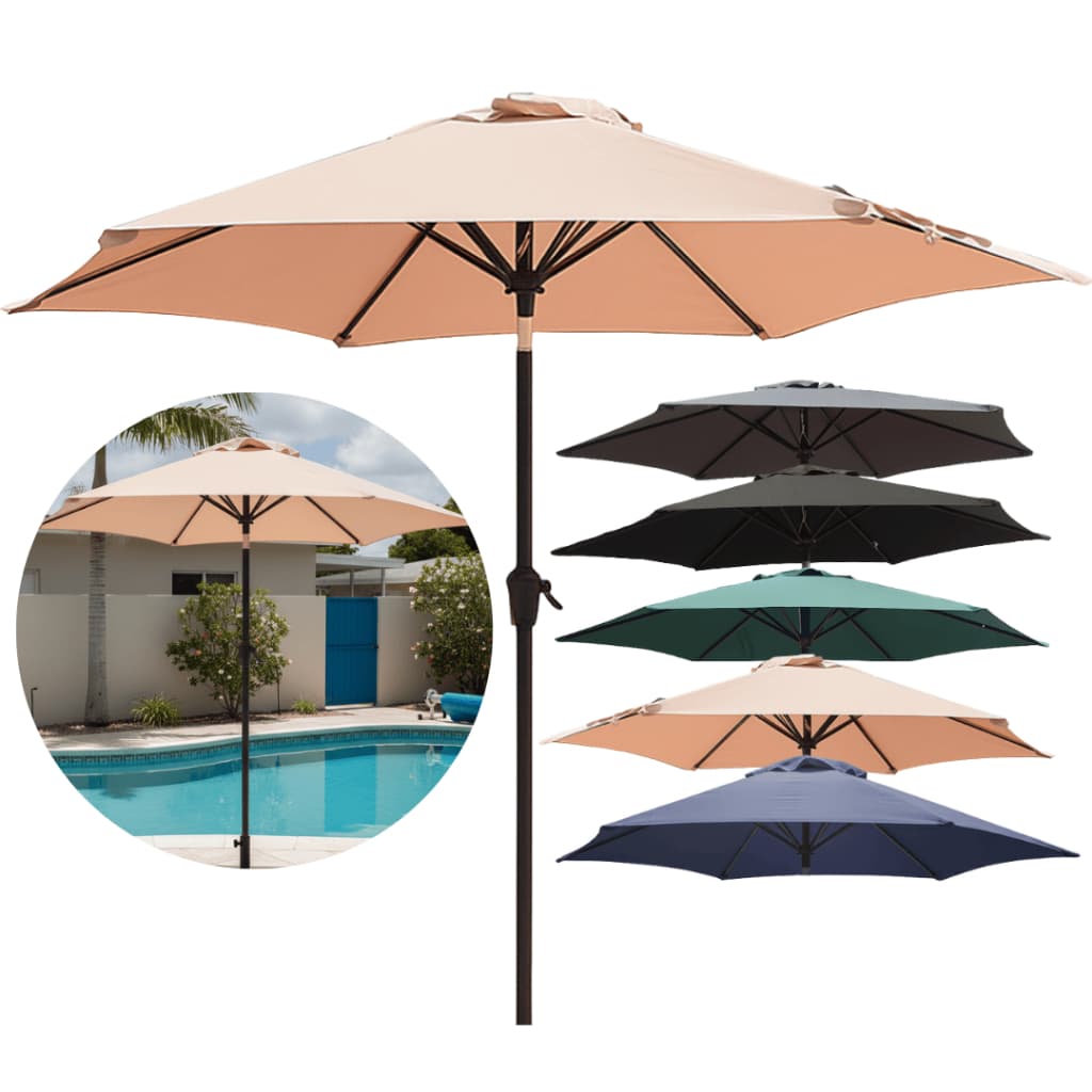 Ombrelone Guarda Sol  Central para Jardim 2,30 Metros Articulado Impermeável Uv Piscina Área Externa