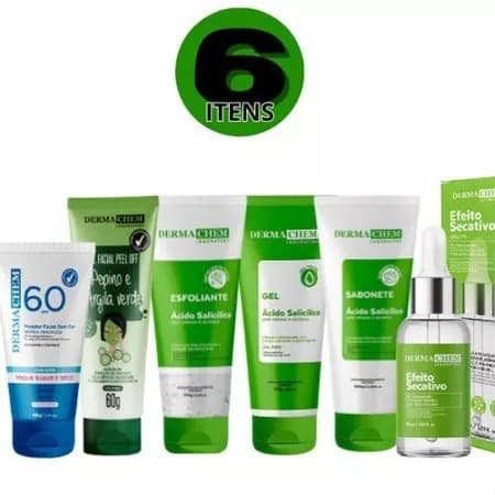 Kit Skincare Dermachen Antioleosidade e Acne Pele Oleosa com 6 Itens