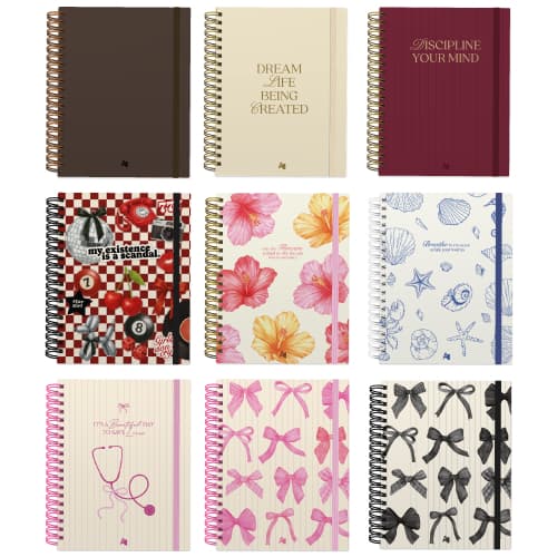 Planner Anual A5 Básico Permanente Reposicionável 90g/m² Não Datado + Adesivos e Marca Página